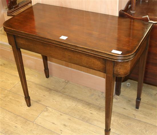 A mahogany card table, W.94cm